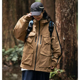 Unisex Jacket Shell Jacket Loose Hooded Coat Men's and Women's Four-Bag Mechanical Style Jacket